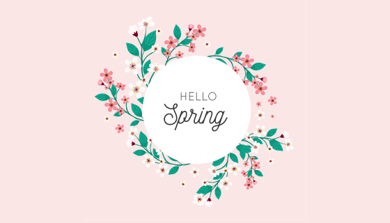 漂亮的春季花卉框架矢量素材(AI/EPS/PNG)