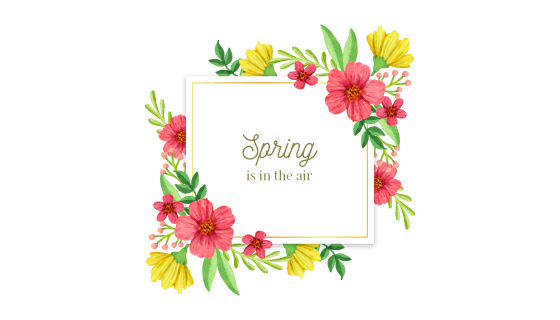 漂亮的水彩春季花卉框架矢量素材(AI/EPS/PNG)