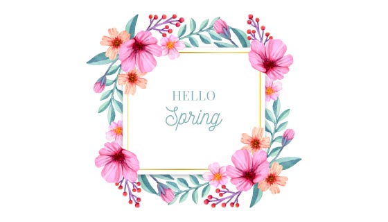 漂亮的春季花卉框架矢量素材(AI/EPS/PNG)