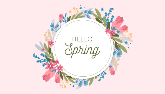 漂亮的春季花卉框架矢量素材(AI/EPS/PNG)