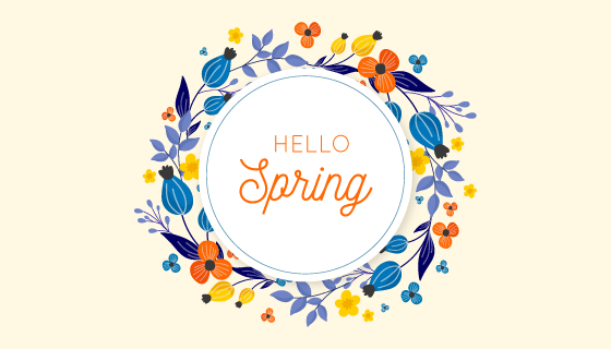 漂亮的春季花卉框架矢量素材(AI/EPS/PNG)