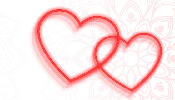 两颗红色爱心情人节快乐banner矢量素材(EPS)