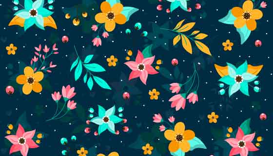 多彩小碎花印花背景矢量素材(AI/EPS)