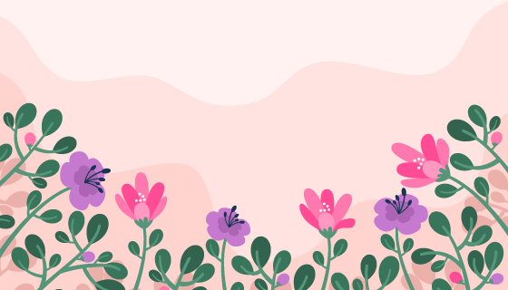 扁平花卉设计春天背景矢量素材(AI/EPS)