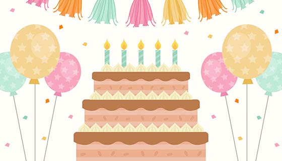 生日庆典背景矢量素材(EPS/AI)