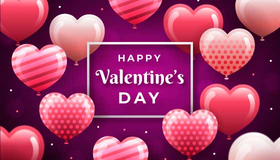 漂亮爱心气球情人节背景矢量素材(AI/EPS)