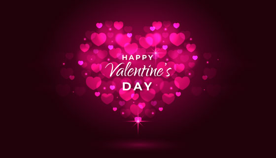 闪亮爱心情人节背景矢量素材(AI/EPS)