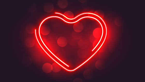 可爱的霓虹红心情人节背景矢量素材(EPS)