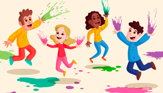 快乐涂鸦的人们矢量素材(AI/EPS)