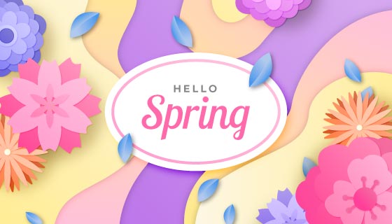 多彩花朵春天背景矢量素材(AI/EPS)