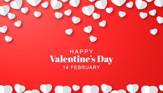 爱心折纸情人节贺卡矢量素材(EPS)