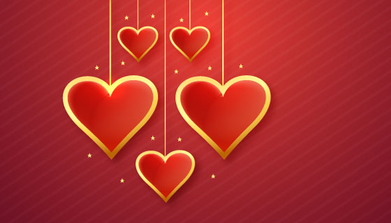 爱心吊坠情人节banner矢量素材(EPS)