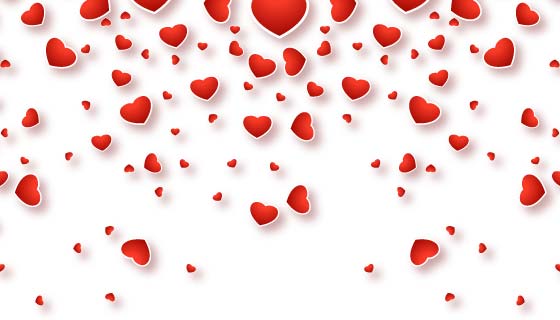 红色爱心情人节贺卡矢量素材(EPS/PNG)