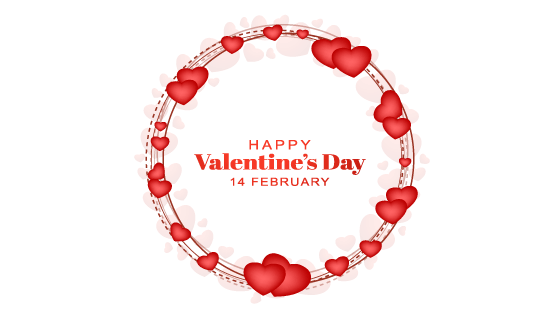 创意爱心圆环情人节贺卡矢量素材(EPS/PNG)