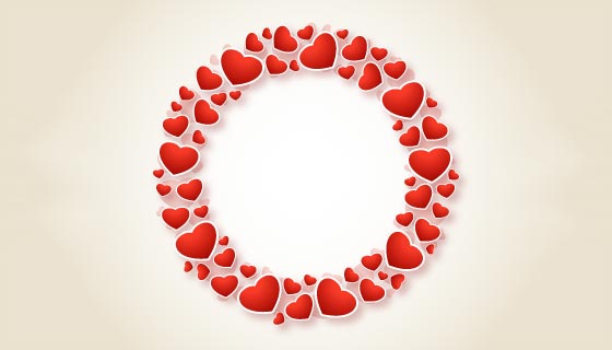 创意爱心圆环情人节贺卡矢量素材(EPS/PNG)