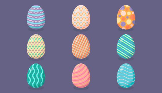 各种各样的复活节彩蛋矢量素材(AI/EPS/PNG)