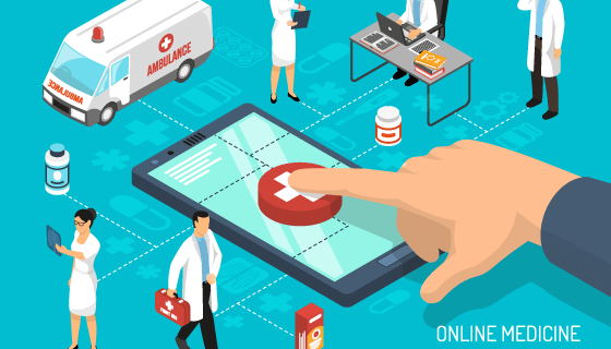 在线医疗概念设计矢量素材(EPS)