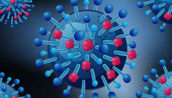 流感病毒放大显示矢量素材(EPS)