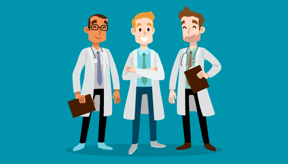 三位男医生矢量素材(AI/EPS/PNG)