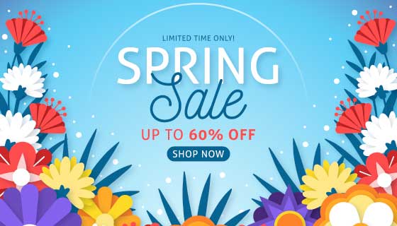 多彩花卉春季促销矢量素材(AI/EPS)