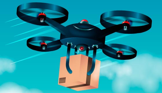 无人机送货矢量素材(AI/EPS)