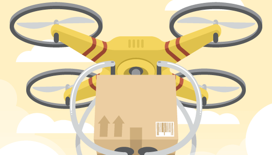 无人机送货矢量素材(AI/EPS)