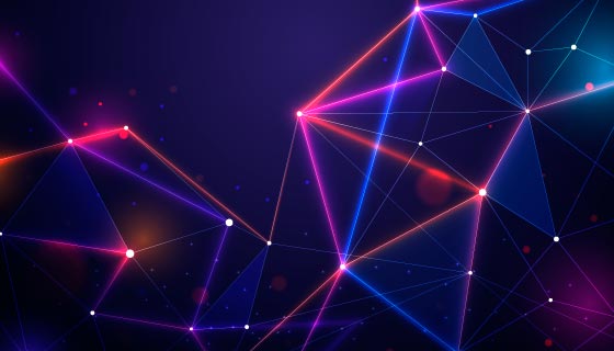 粒子和线条抽象科技背景矢量素材(AI/EPS)