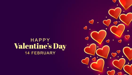 金色爱心情人节背景矢量素材(EPS)