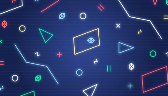 霓虹灯几何图形背景矢量素材(AI/EPS)