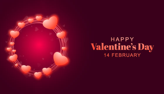 爱心圆圈情人节banner矢量素材(EPS)