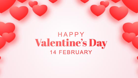 红色爱心情人节banner矢量素材(EPS)