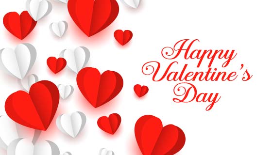 爱心折纸情人节快乐卡片矢量素材(EPS)