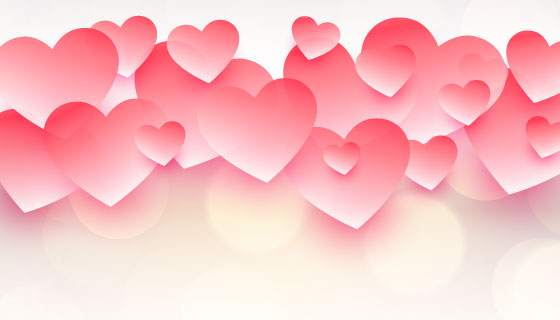 漂亮粉色爱心情人节背景矢量素材(EPS)
