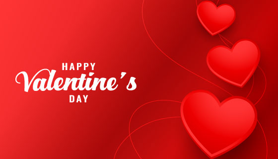 红色爱心设计情人节卡片矢量素材(EPS)