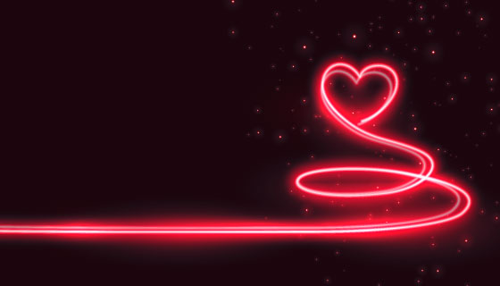 创意霓虹灯爱心背景矢量素材(EPS)