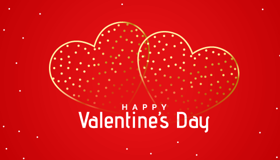 金色爱心情人节banner矢量素材(EPS)