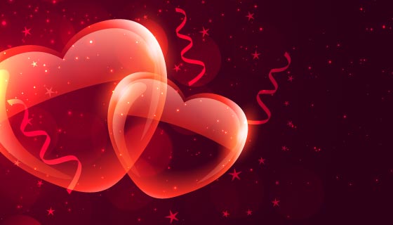 晶莹剔透的爱心情人节banner矢量素材(EPS)