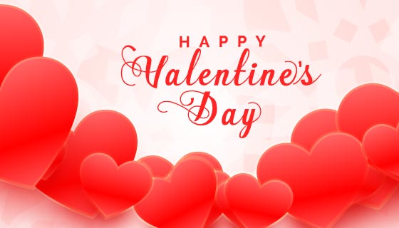 漂亮红色爱心情人节banner矢量素材(EPS)