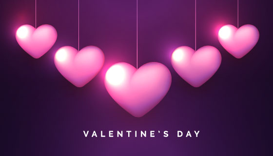 浪漫爱心情人节促销banner矢量素材(EPS)