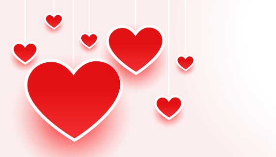 爱心挂饰情人节快乐banner矢量素材(EPS)