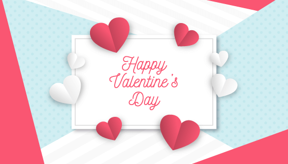 清新的爱心情人节背景矢量素材(EPS)