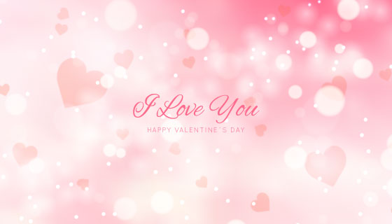 模糊的爱心情人节背景矢量素材(AI/EPS)