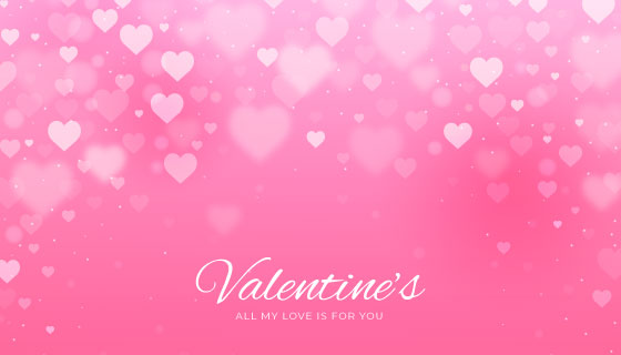 模糊的爱心情人节背景矢量素材(AI/EPS)