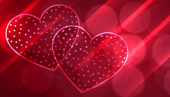 浪漫闪亮爱心情人节banner矢量素材(EPS)