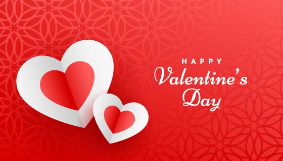 红色爱心情人节卡片矢量素材(EPS)