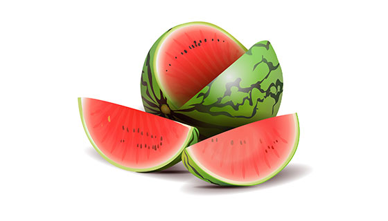 逼真的西瓜矢量素材(EPS/AI)