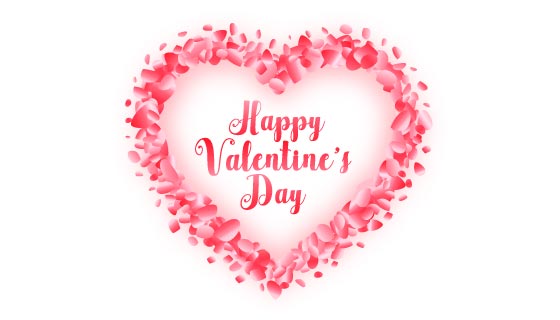 玫瑰花瓣爱心情人节卡片矢量素材(EPS)