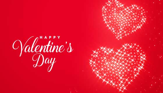 闪亮星星爱心情人节卡片矢量素材(EPS)