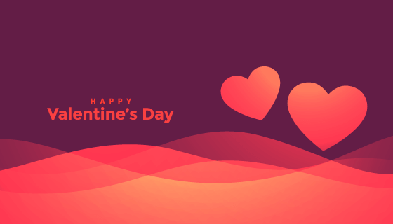 红色爱心情人节卡片矢量素材(EPS)