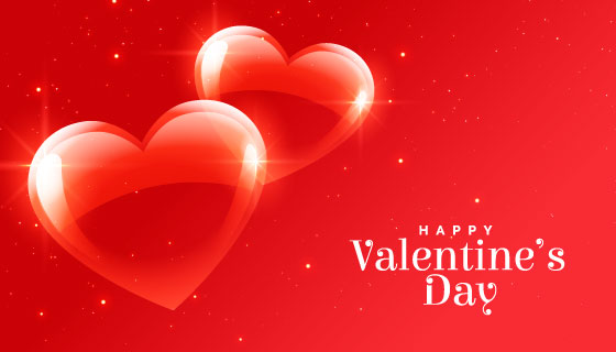 浪漫闪耀爱心情人节快乐卡片矢量素材(EPS)